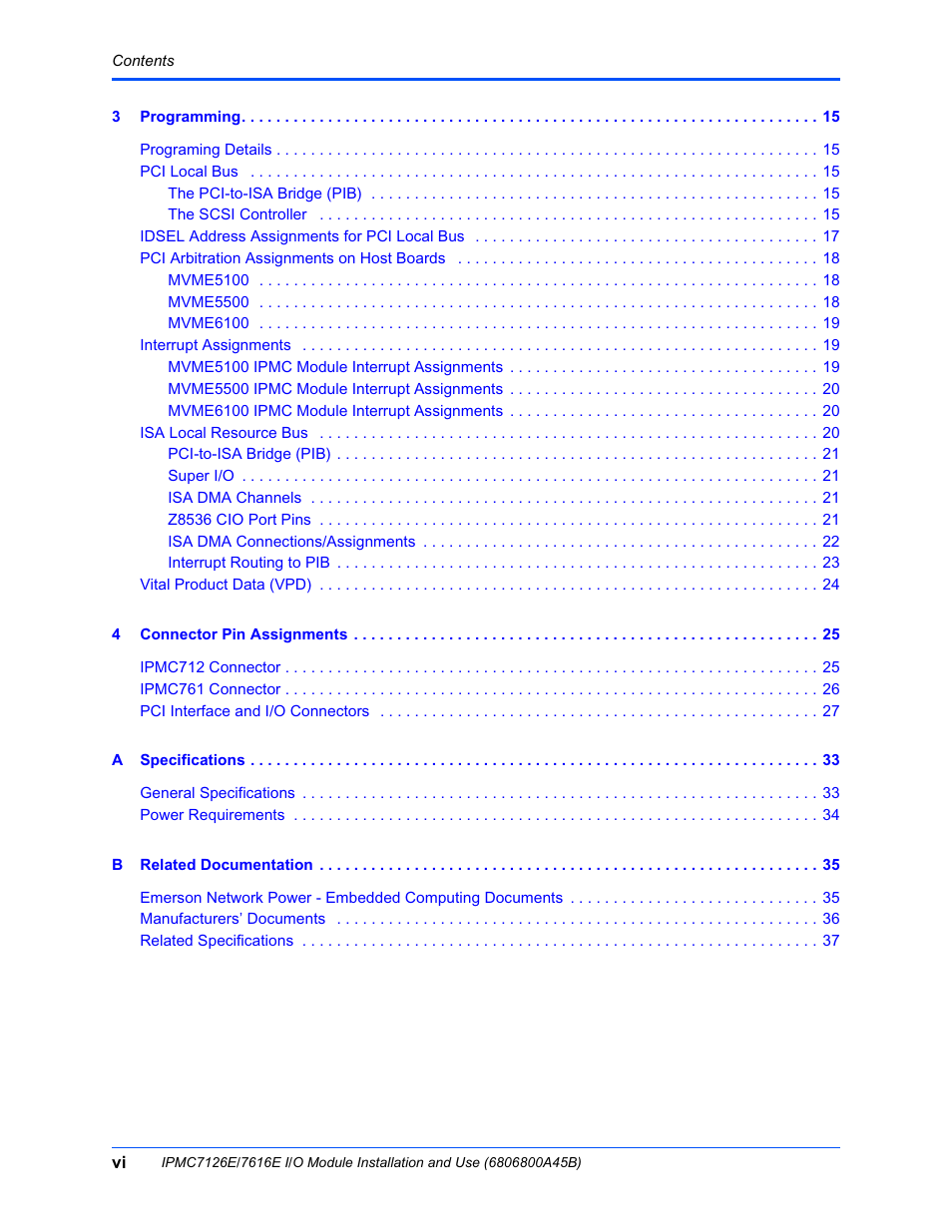 Emerson I/O MODULE IPMC7126E User Manual | Page 6 / 54