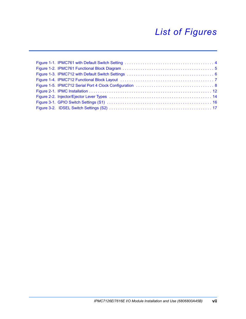 List of figures | Emerson I/O MODULE IPMC7126E User Manual | Page 7 / 54