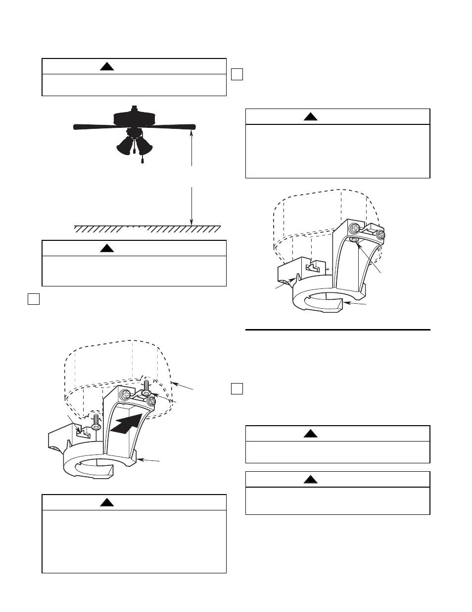 Installing the hanger bracket, Hanging the ceiling fan | Emerson CF711AW01 User Manual | Page 5 / 12