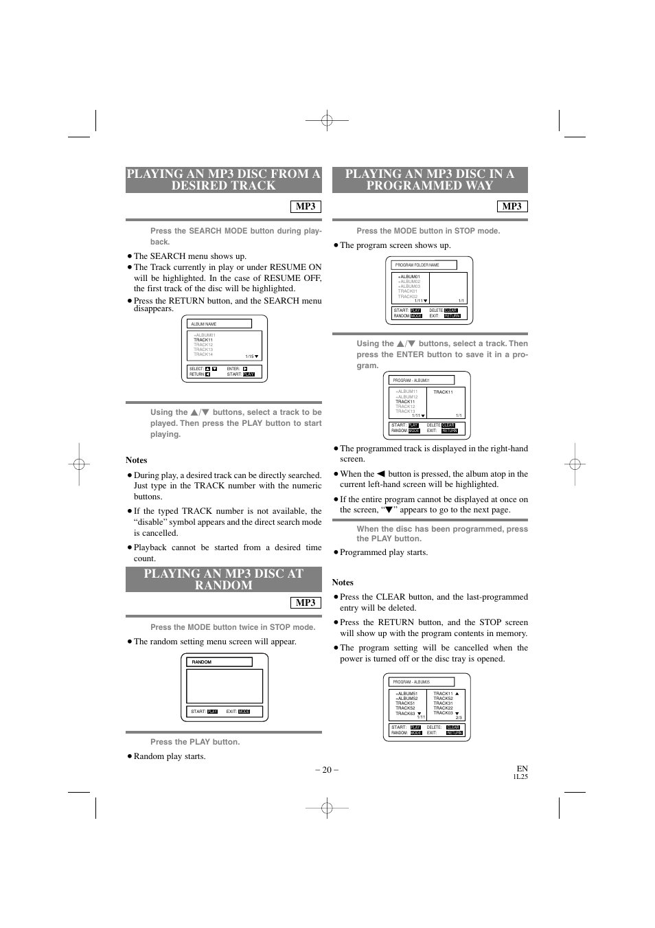 Playing an mp3 disc at random | Emerson EWD7002 User Manual | Page 20 / 36