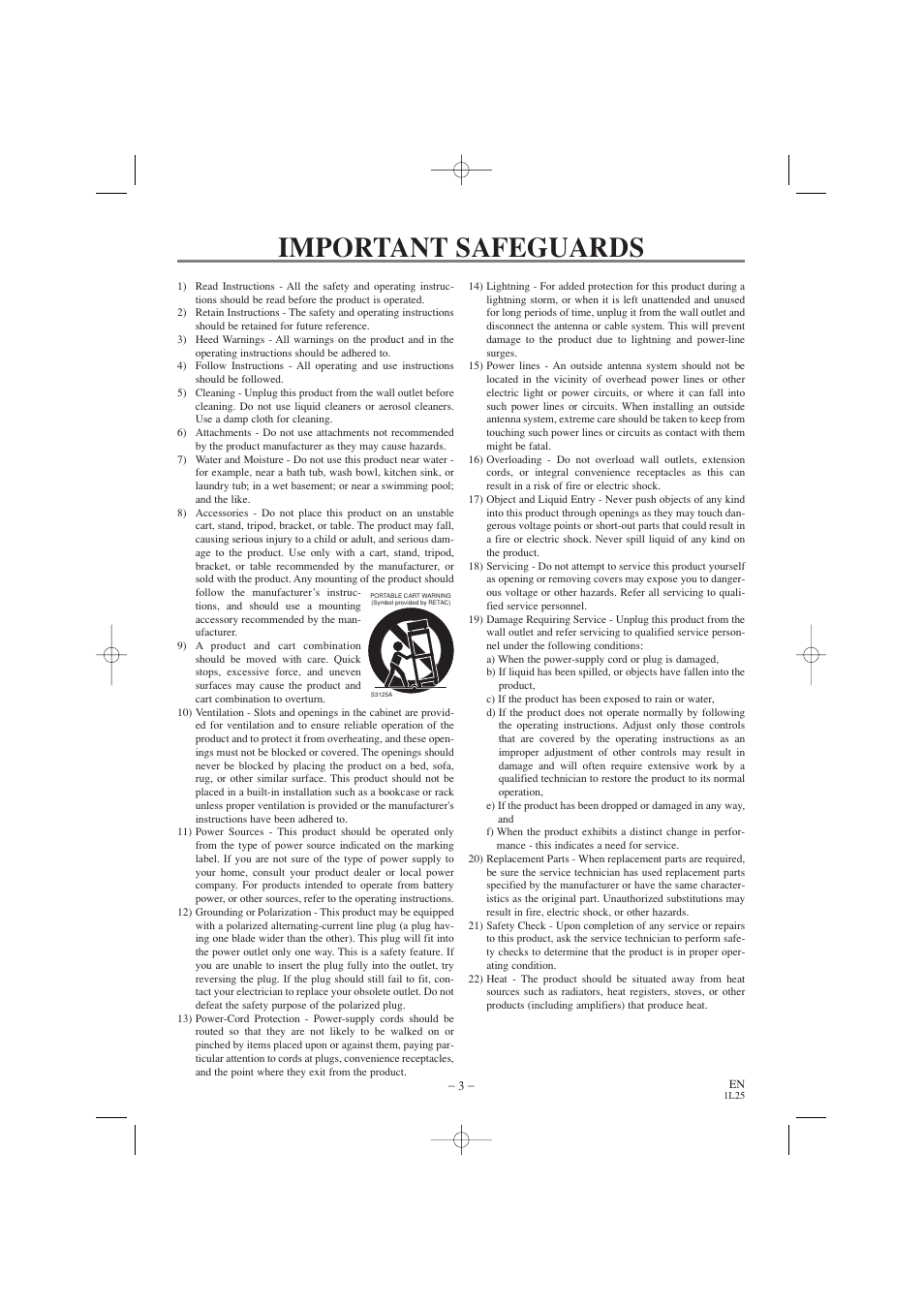 Important safeguards | Emerson EWD7002 User Manual | Page 3 / 36