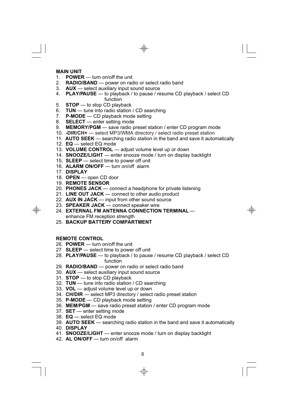 Emerson Radio ES398 User Manual | Page 9 / 24