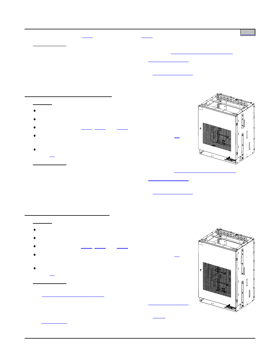 List 23: three-row distribution cabinet, List 24: four-row distribution cabinet, Row distribution cabinet | Distribution cabinet, Distri | Emerson SAG581126000 User Manual | Page 22 / 123