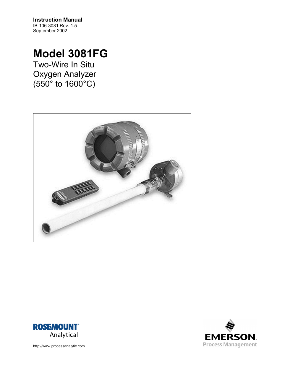 Emerson 3081FG User Manual | 78 pages