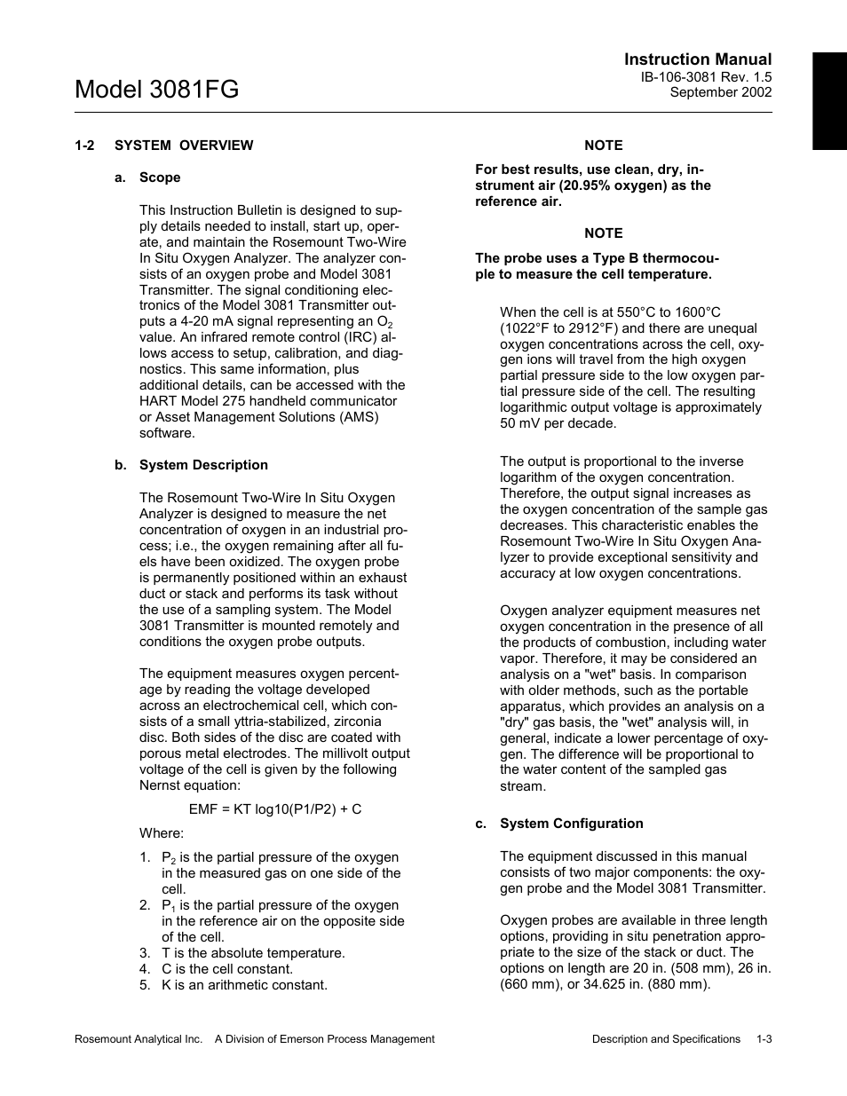 System overview, System overview -3, Model 3081fg | Emerson 3081FG User Manual | Page 13 / 78