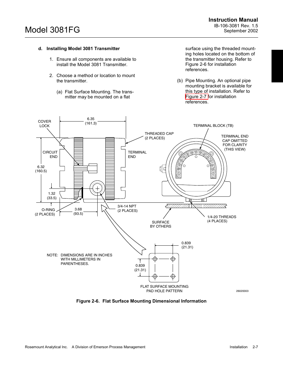 Model 3081fg, Instruction manual | Emerson 3081FG User Manual | Page 25 / 78