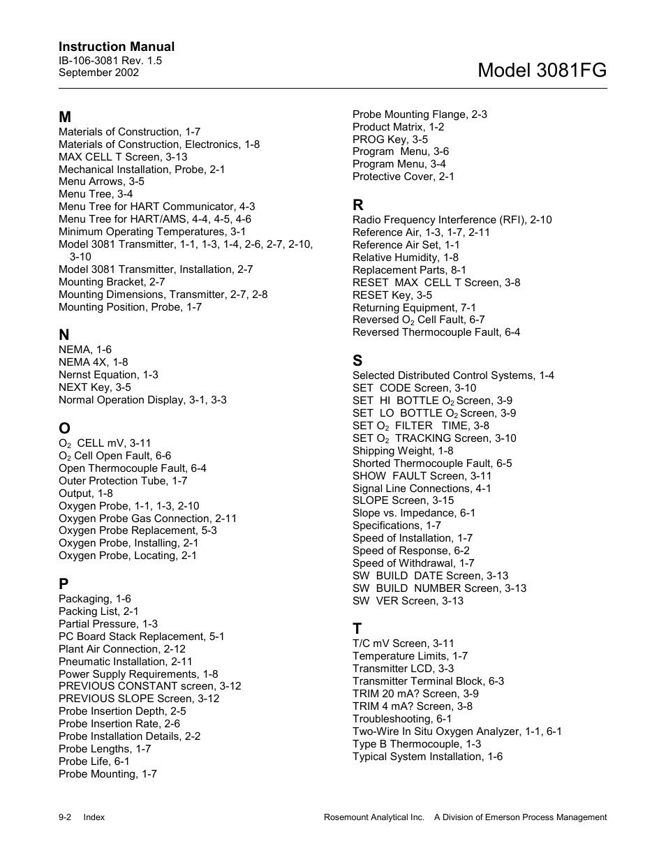 Model 3081fg | Emerson 3081FG User Manual | Page 72 / 78