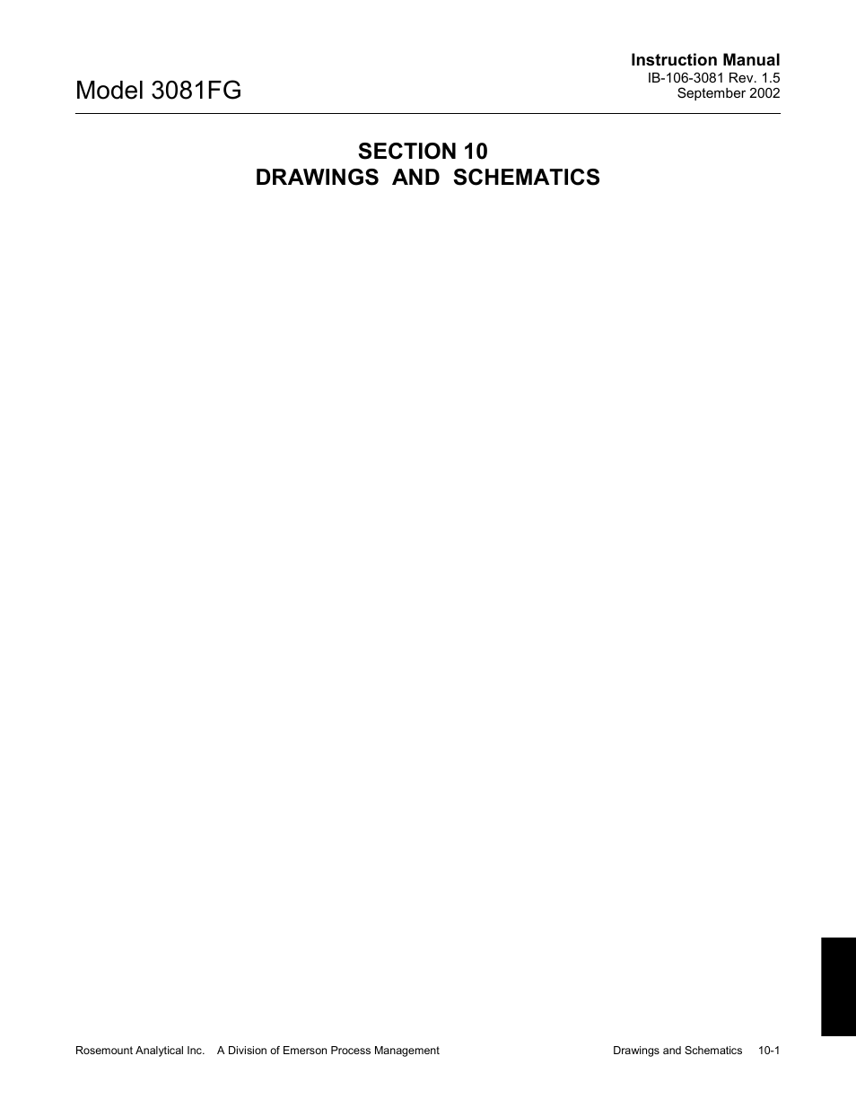 Drawings and schematics -1, Model 3081fg | Emerson 3081FG User Manual | Page 75 / 78