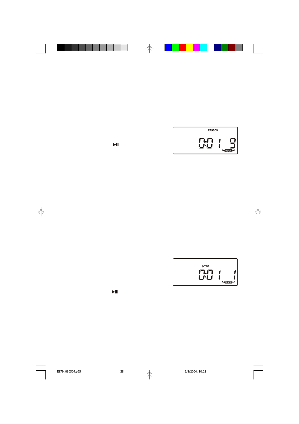Random playback (on remote control only), Intro scan playback (on remote control only) | Emerson Radio ES79 User Manual | Page 29 / 42