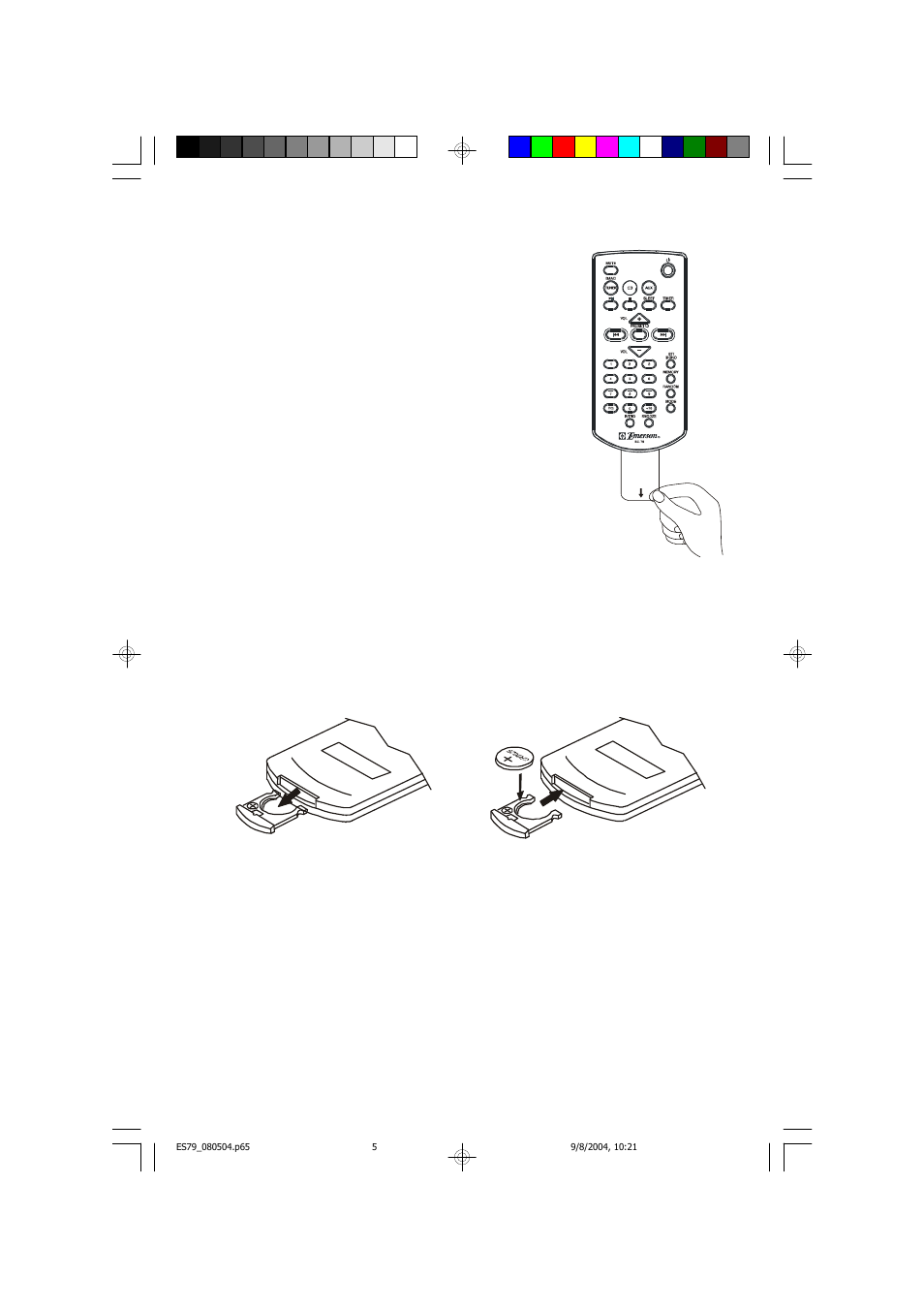 Remote control battery | Emerson Radio ES79 User Manual | Page 6 / 42