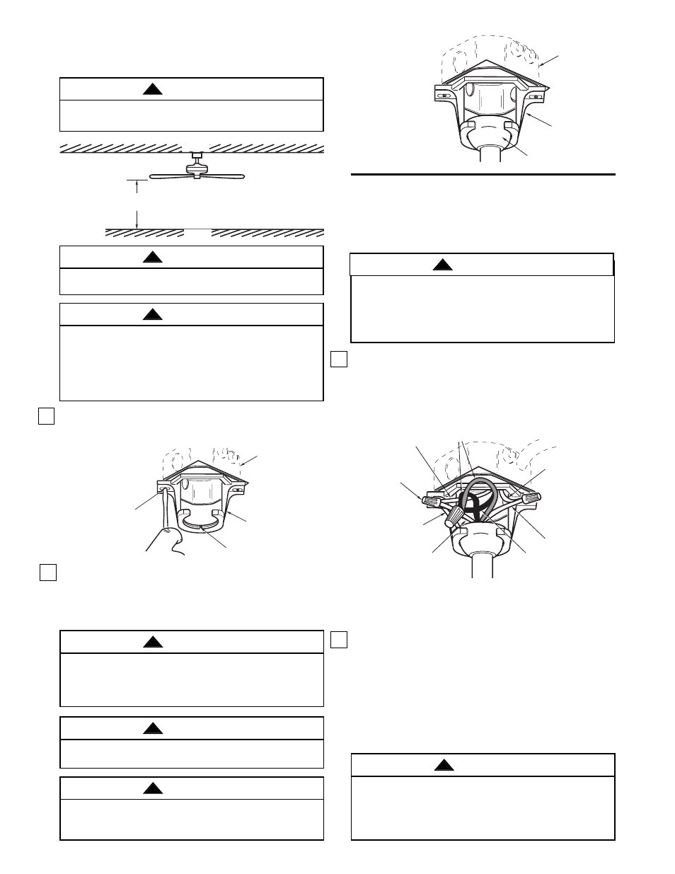 How to wire your ceiling fan, How to hang your ceiling fan, Warning | Emerson CF755DB04 User Manual | Page 6 / 10