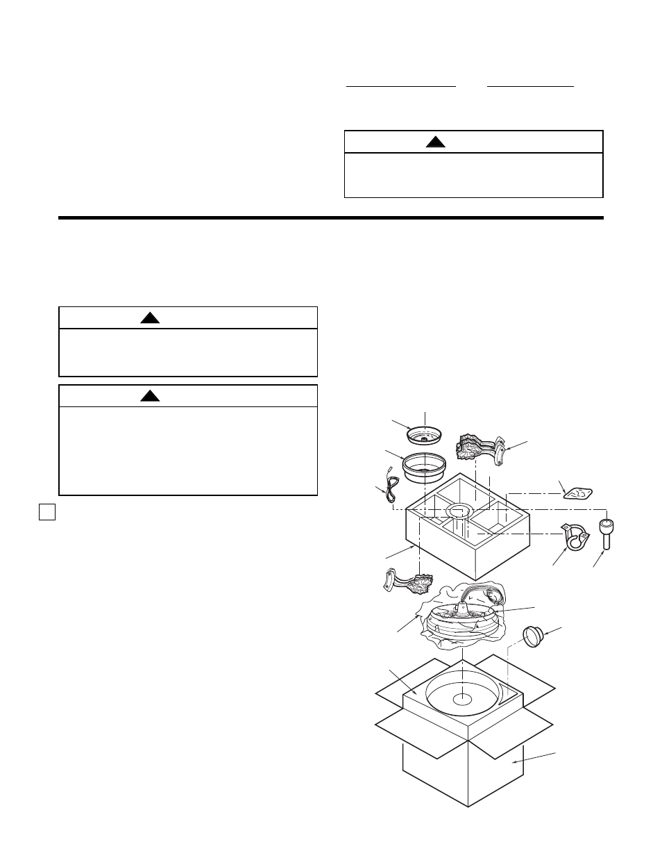 Unpacking instructions, Tools needed for assembly, Materials | Emerson CF2300OB01 User Manual | Page 3 / 16