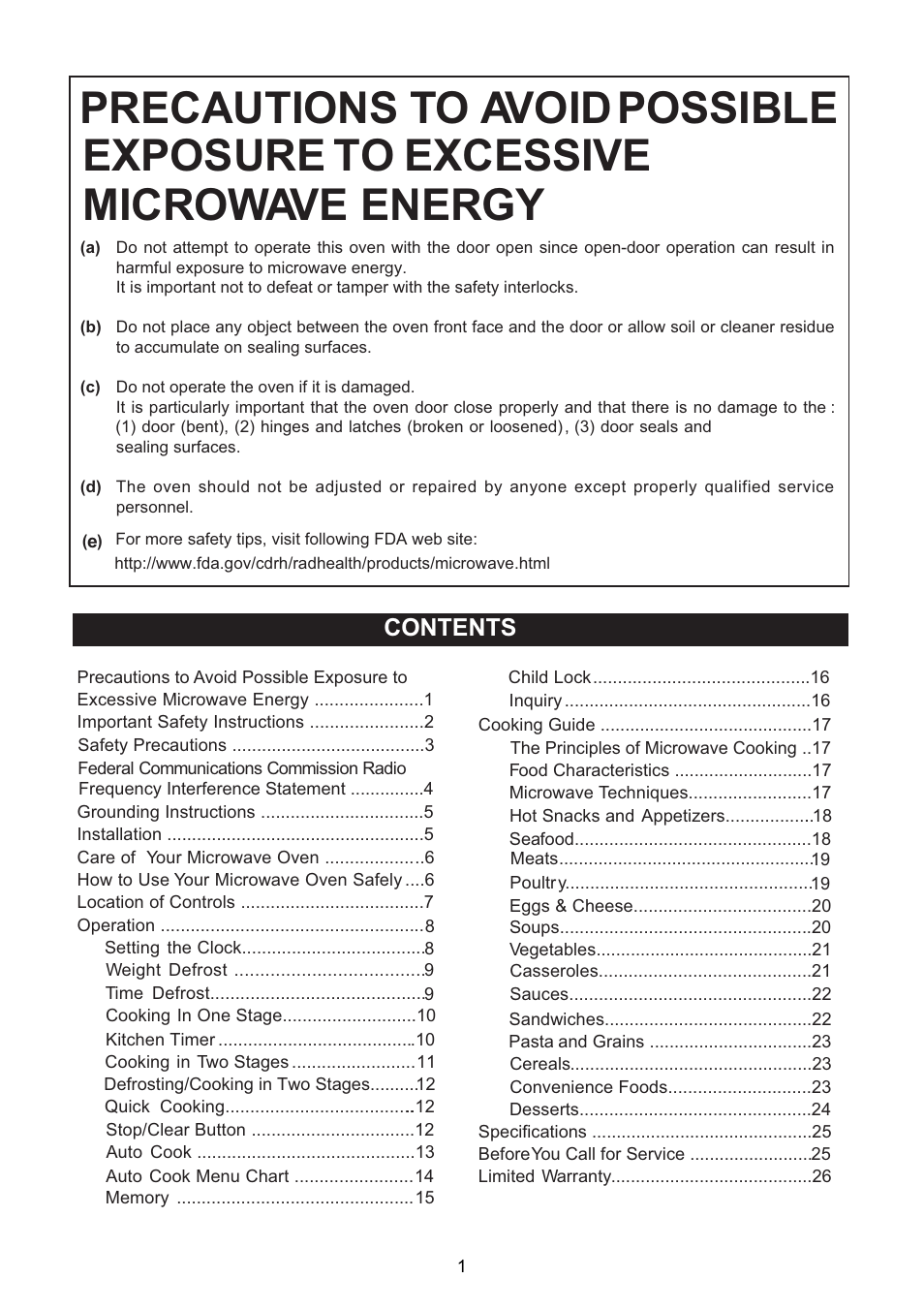 Emerson Radio MW1161SB User Manual | Page 2 / 28