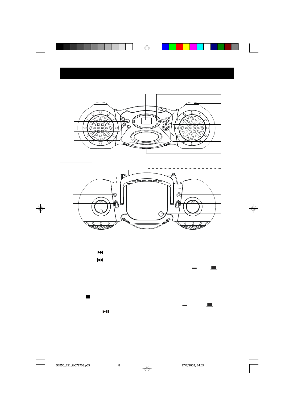 Location of controls and indicators | Emerson Radio SB251 User Manual | Page 9 / 22