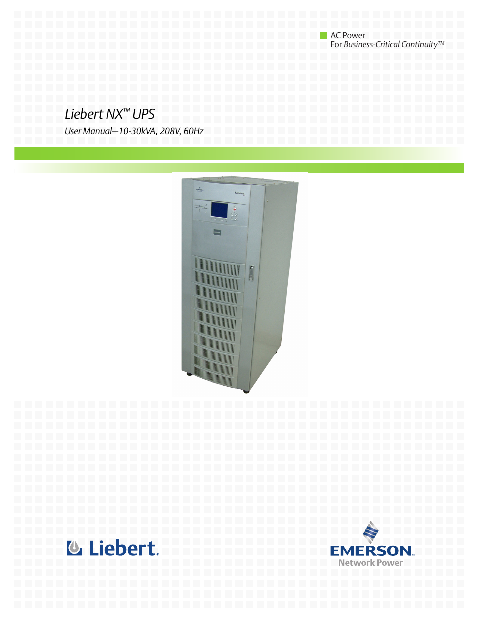 Emerson Liebert NX 10-30kVA User Manual | 112 pages