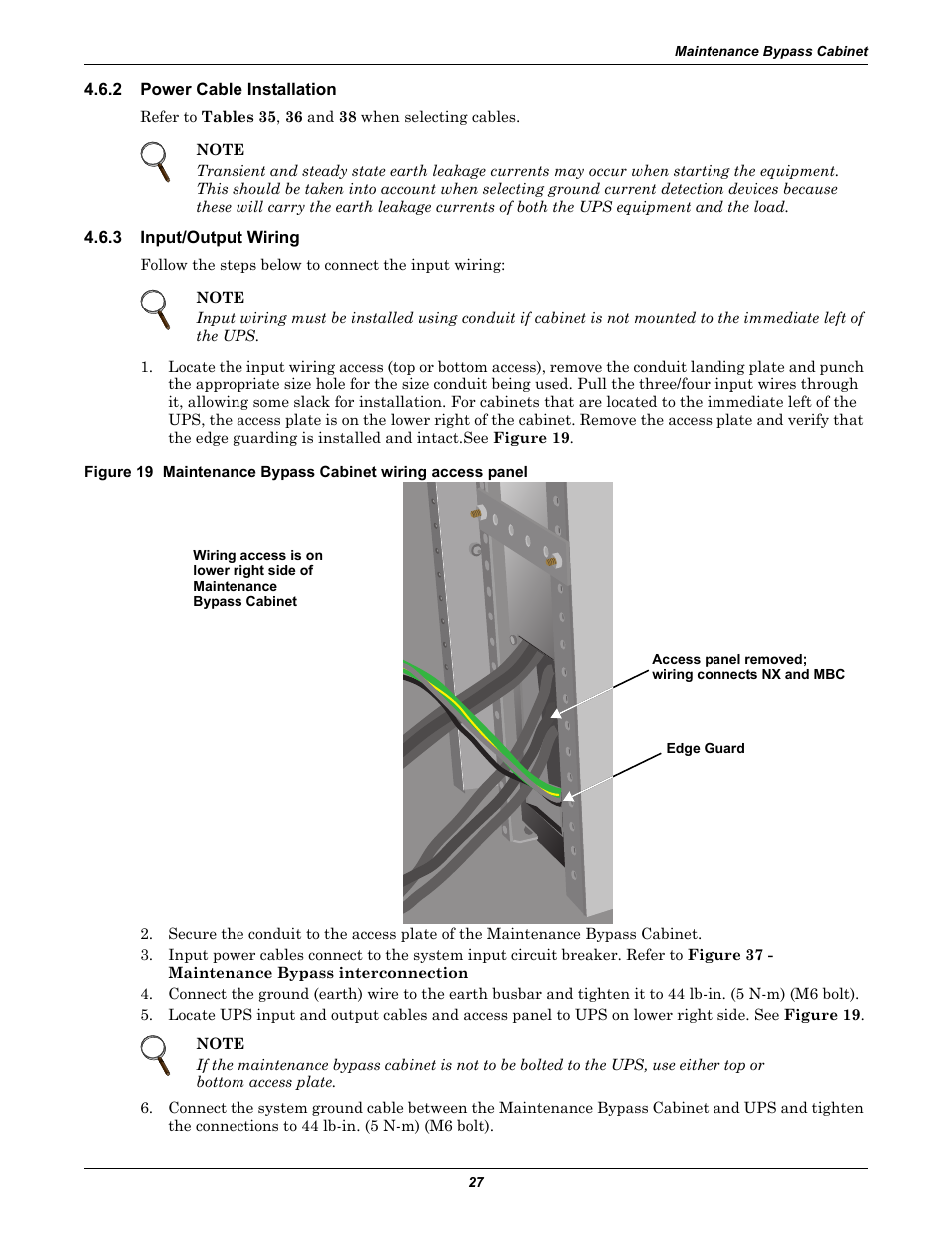 2 power cable installation, 3 input/output wiring, Power cable installation | Input/output wiring | Emerson Liebert NX 10-30kVA User Manual | Page 35 / 112