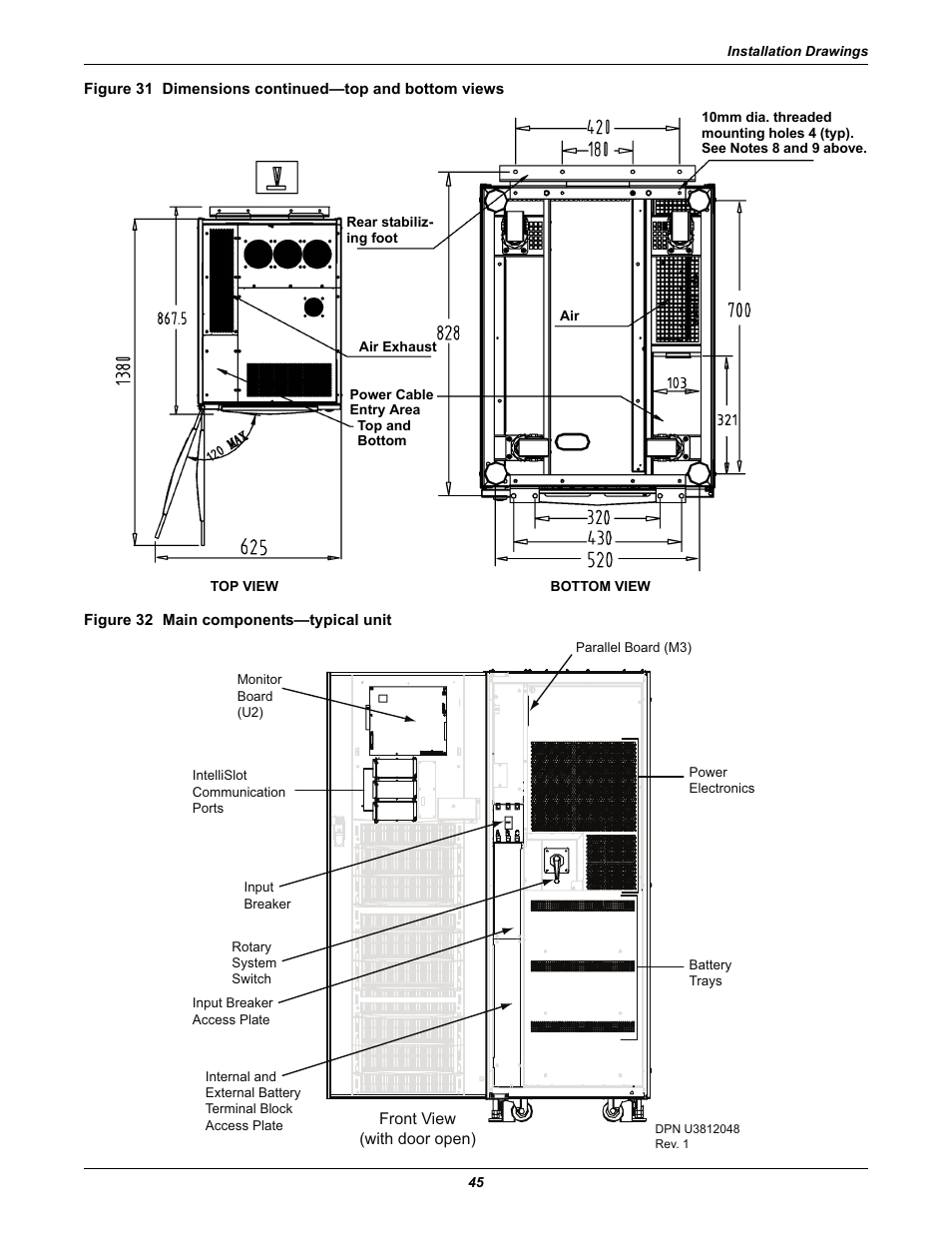 Figure 32 main components-typical unit, Ee figure 32 for | Emerson Liebert NX 10-30kVA User Manual | Page 53 / 112