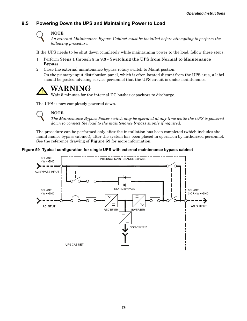 Warning | Emerson Liebert NX 10-30kVA User Manual | Page 86 / 112