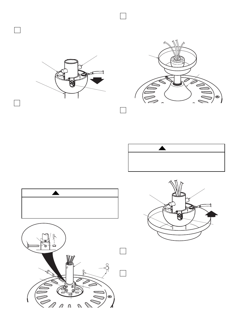 How to put your ceiling fan together, Warning | Emerson CF759PB00 User Manual | Page 4 / 10