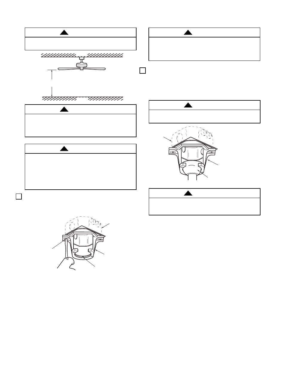 How to hang your ceiling fan, Warning | Emerson CF654WW00 User Manual | Page 6 / 12