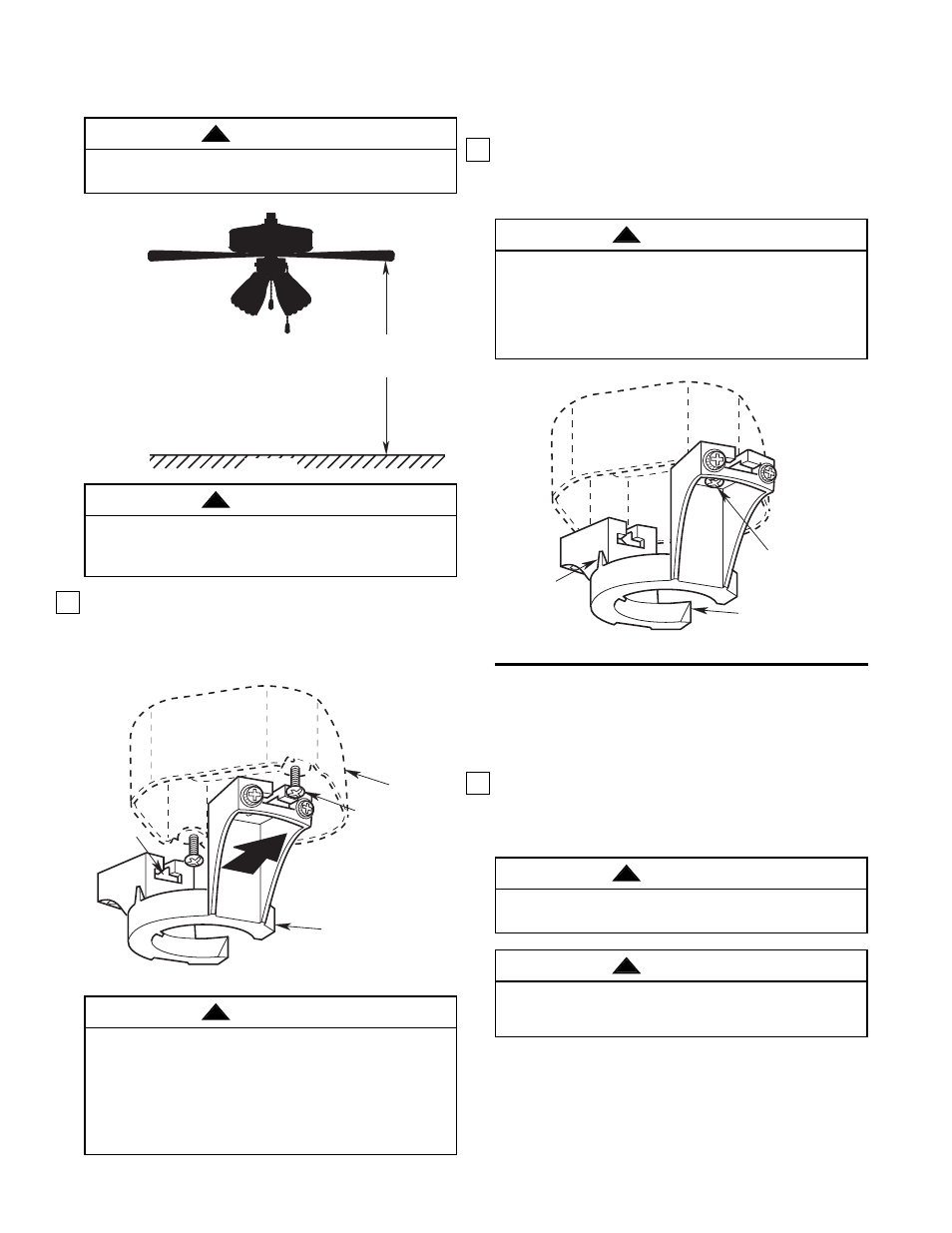 Installing the hanger bracket, Hanging the ceiling fan | Emerson CF711PBOO User Manual | Page 5 / 12
