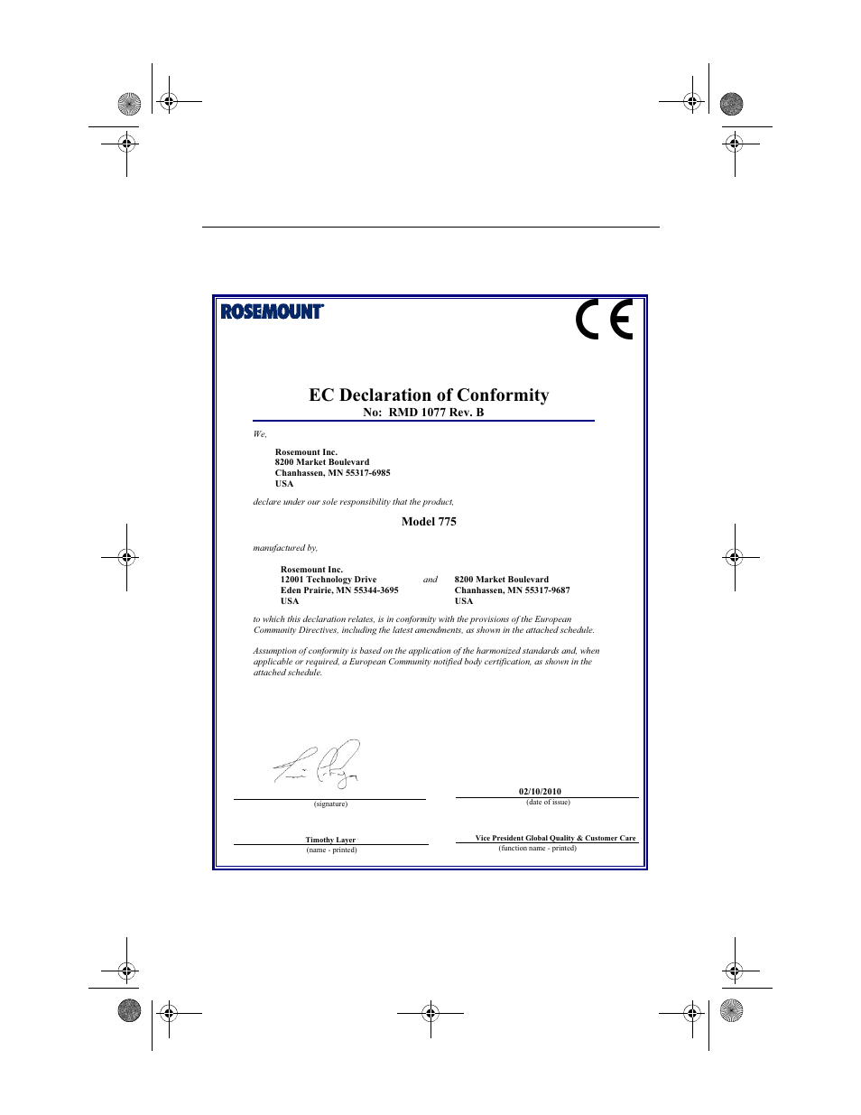 Ec declaration of conformity, Smart wireless thum adapter | Emerson 00825-0100-4075 User Manual | Page 25 / 28