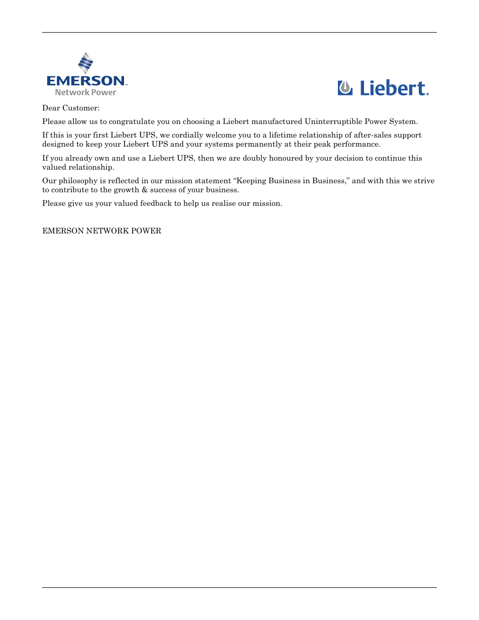 Emerson Liebert NX 50 and 60 Hz User Manual | Page 10 / 132