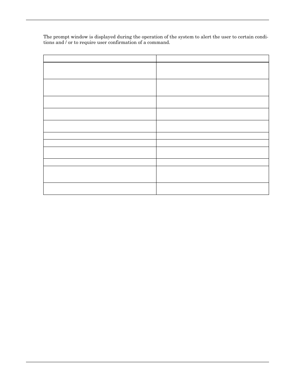 3 prompt (pop-up) windows, Table 24 prompt windows, meanings, Prompt (pop-up) windows | Table 24, Prompt windows, meanings | Emerson Liebert NX 50 and 60 Hz User Manual | Page 115 / 132