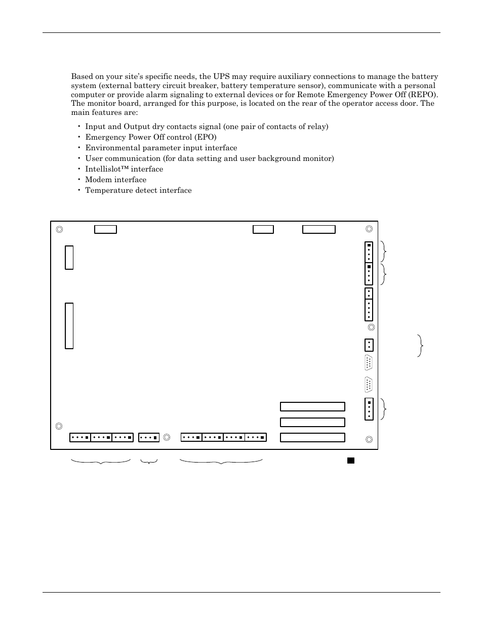 7 control cables and communication, 1 monitor board features, Control cables and communication | Monitor board features, Figure 2 | Emerson Liebert NX 50 and 60 Hz User Manual | Page 23 / 132