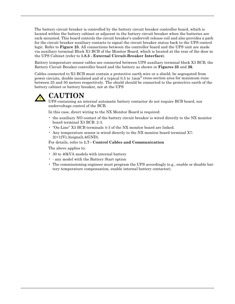 5 battery control, Battery control, Caution | Emerson Liebert NX 50 and 60 Hz User Manual | Page 51 / 132