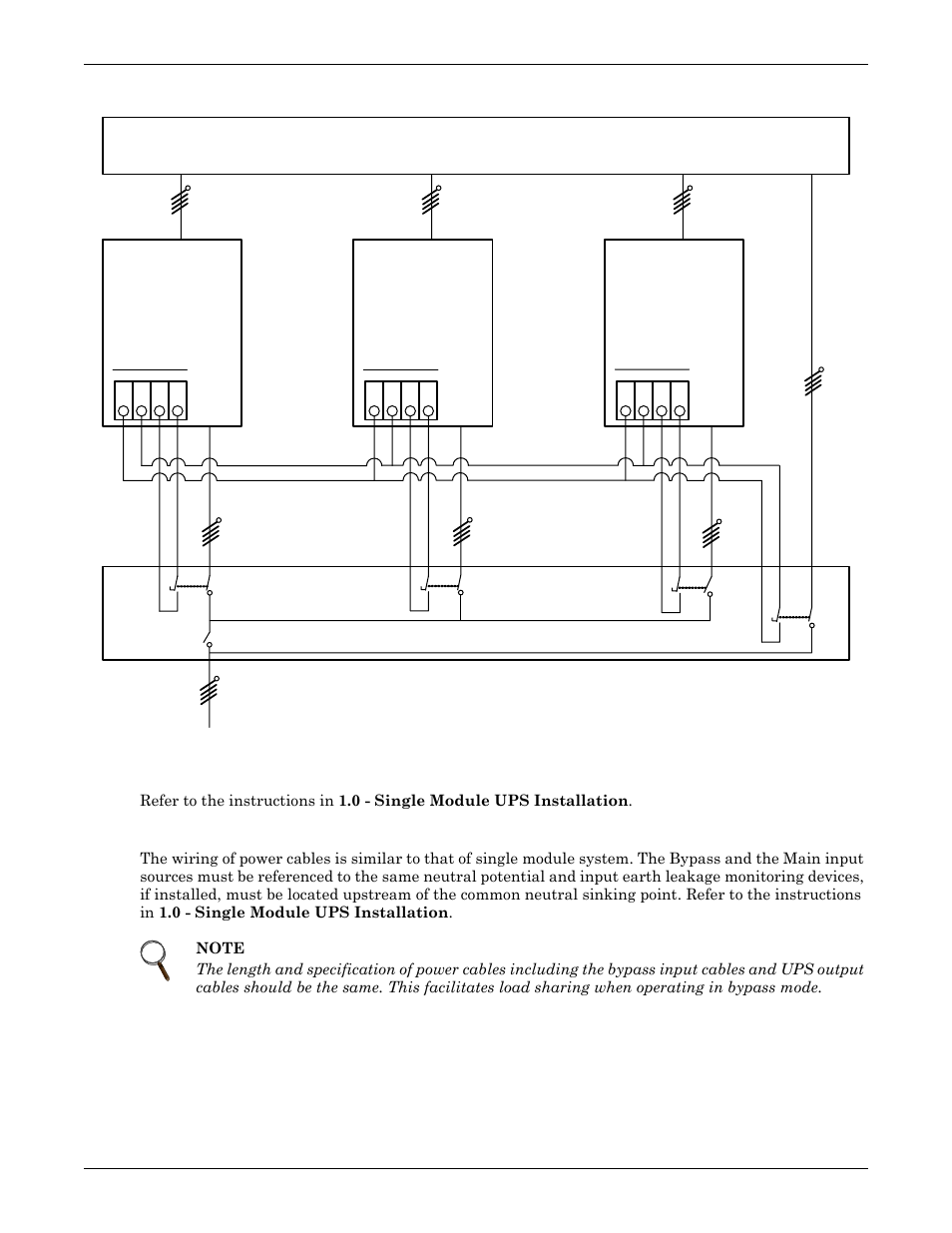 2 external protective devices, 3 power cables, External protective devices | Power cables | Emerson Liebert NX 50 and 60 Hz User Manual | Page 59 / 132