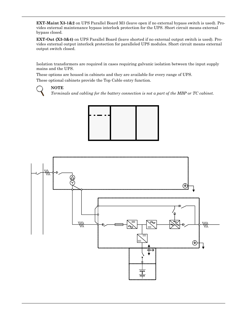 3 isolation transformer option, Isolation transformer option, Cabinet | Emerson Liebert NX 50 and 60 Hz User Manual | Page 65 / 132