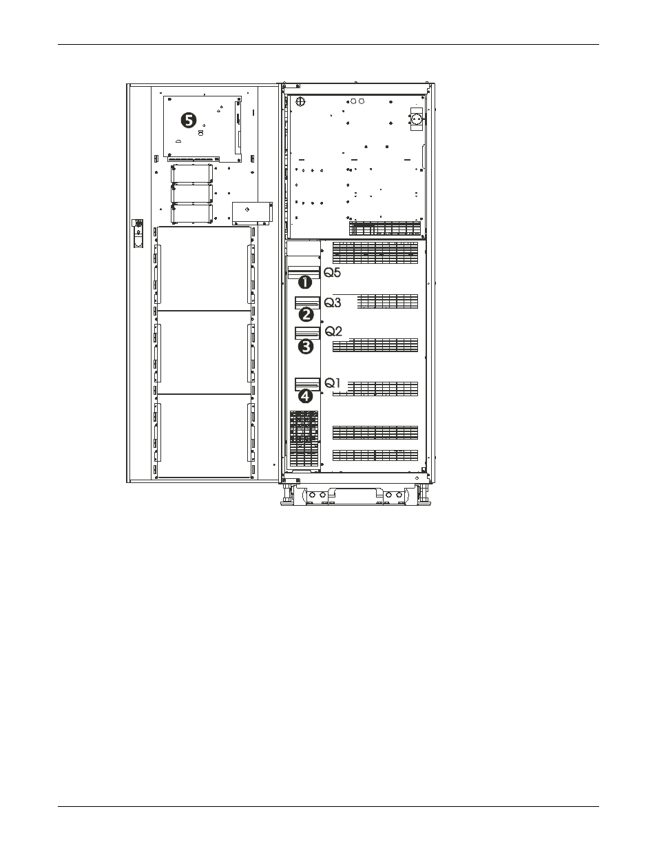 Figure 42 front view, door open30-40kva nx | Emerson Liebert NX 50 and 60 Hz User Manual | Page 69 / 132
