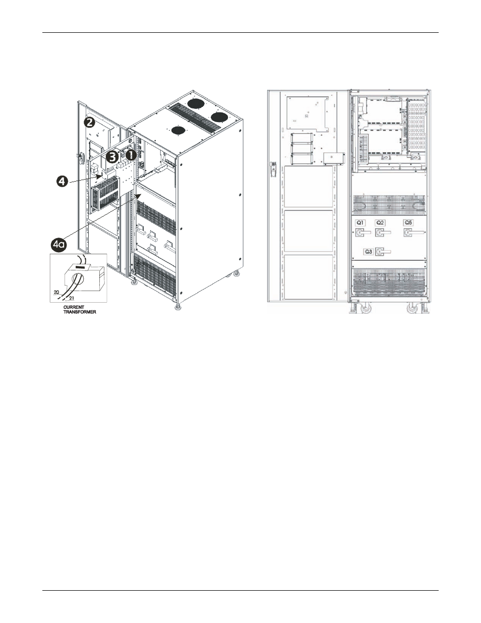Figure 47 front view doors open-60-80kva nx, Figure 47 front view doors open—60-80kva nx | Emerson Liebert NX 50 and 60 Hz User Manual | Page 74 / 132