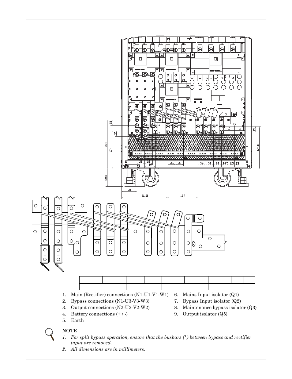 Figure 48 cable terminal layout-60-80kva nx, Figure 48 cable terminal layout—60-80kva nx | Emerson Liebert NX 50 and 60 Hz User Manual | Page 75 / 132