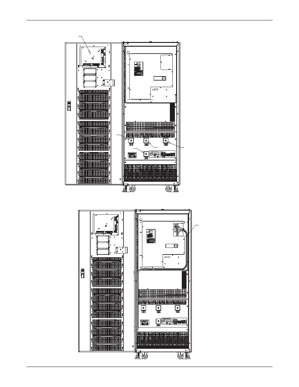 Figure 50 front view, door open-100-120kva nx | Emerson Liebert NX 50 and 60 Hz User Manual | Page 77 / 132