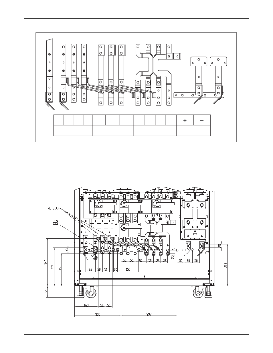 Figure 56 cable terminal layout-140-200kva nx, Figure 56 cable terminal layout—140-200kva nx | Emerson Liebert NX 50 and 60 Hz User Manual | Page 80 / 132