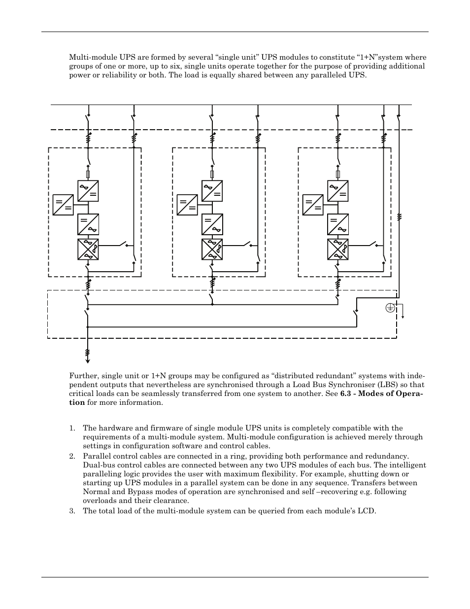 2 multi module ups-1+n, 1 features of nx multi-module ups configurations, Multi module ups—1+n | Features of nx multi-module ups configurations, 2 multi module ups—1+n, Operation 77 | Emerson Liebert NX 50 and 60 Hz User Manual | Page 89 / 132