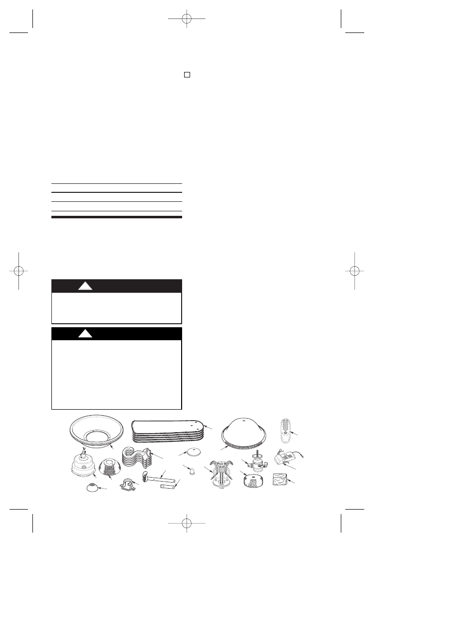 Warning, Tools needed for assembly, Materials | Emerson RUSTICO CF160 User Manual | Page 3 / 16