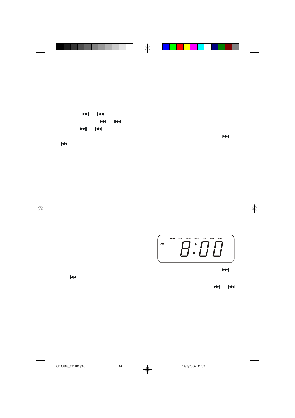 Manual time adjustments, Adjusting the alam times | Emerson Radio CKD5808 User Manual | Page 15 / 39