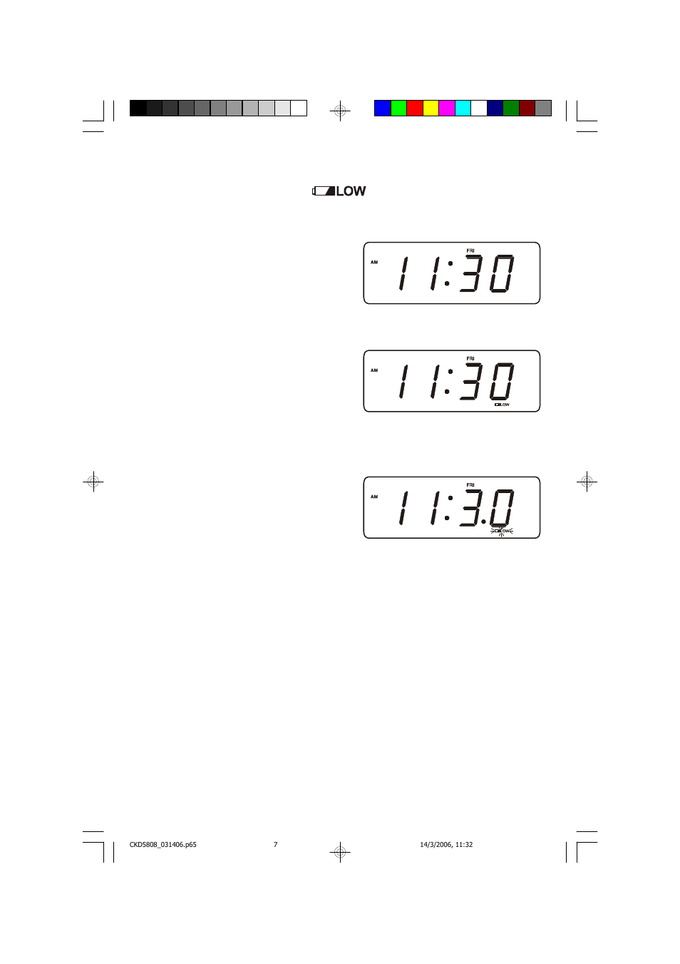 Low battery indicator | Emerson Radio CKD5808 User Manual | Page 8 / 39