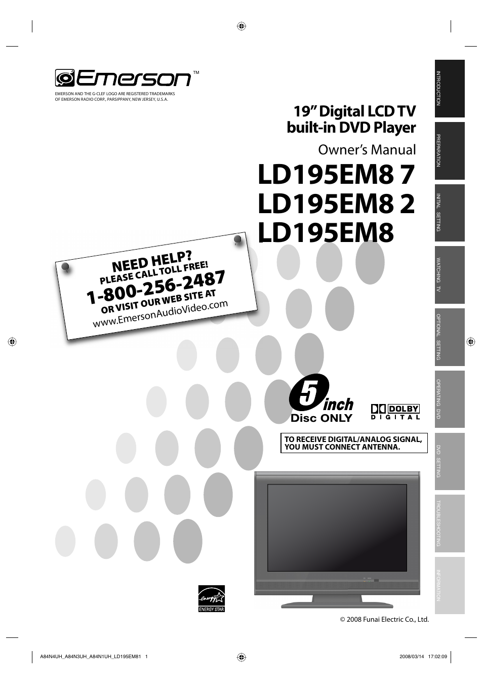 Emerson LD195EM8 7 User Manual | 96 pages