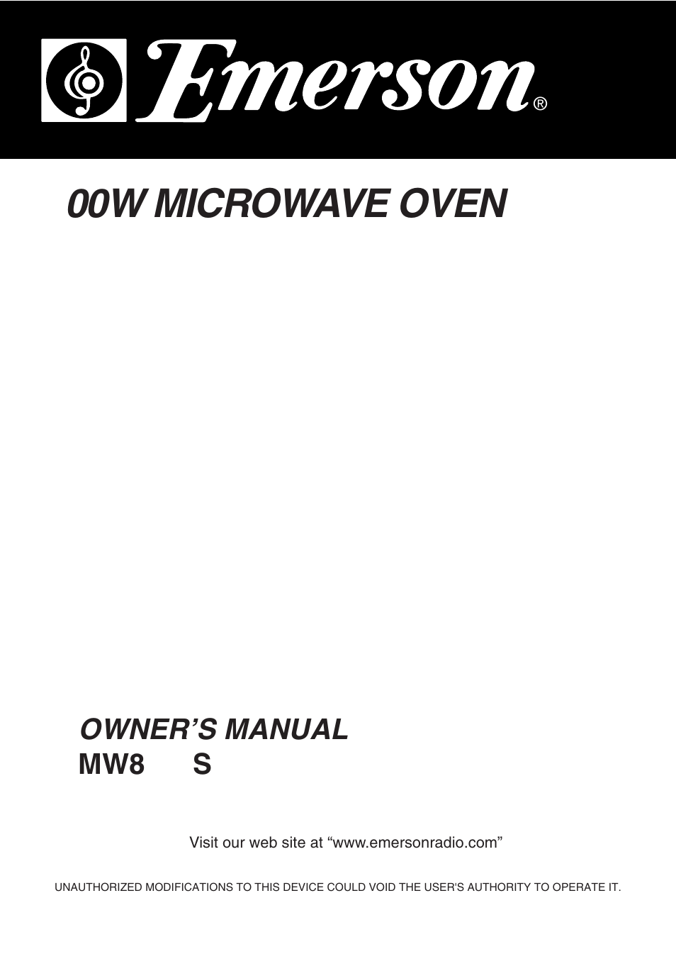 Emerson MW8992SB User Manual | 30 pages
