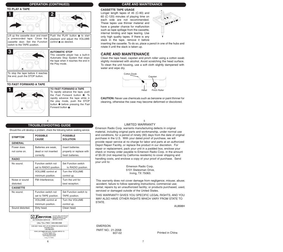 Emerson Radio DTE200 User Manual | Page 2 / 2