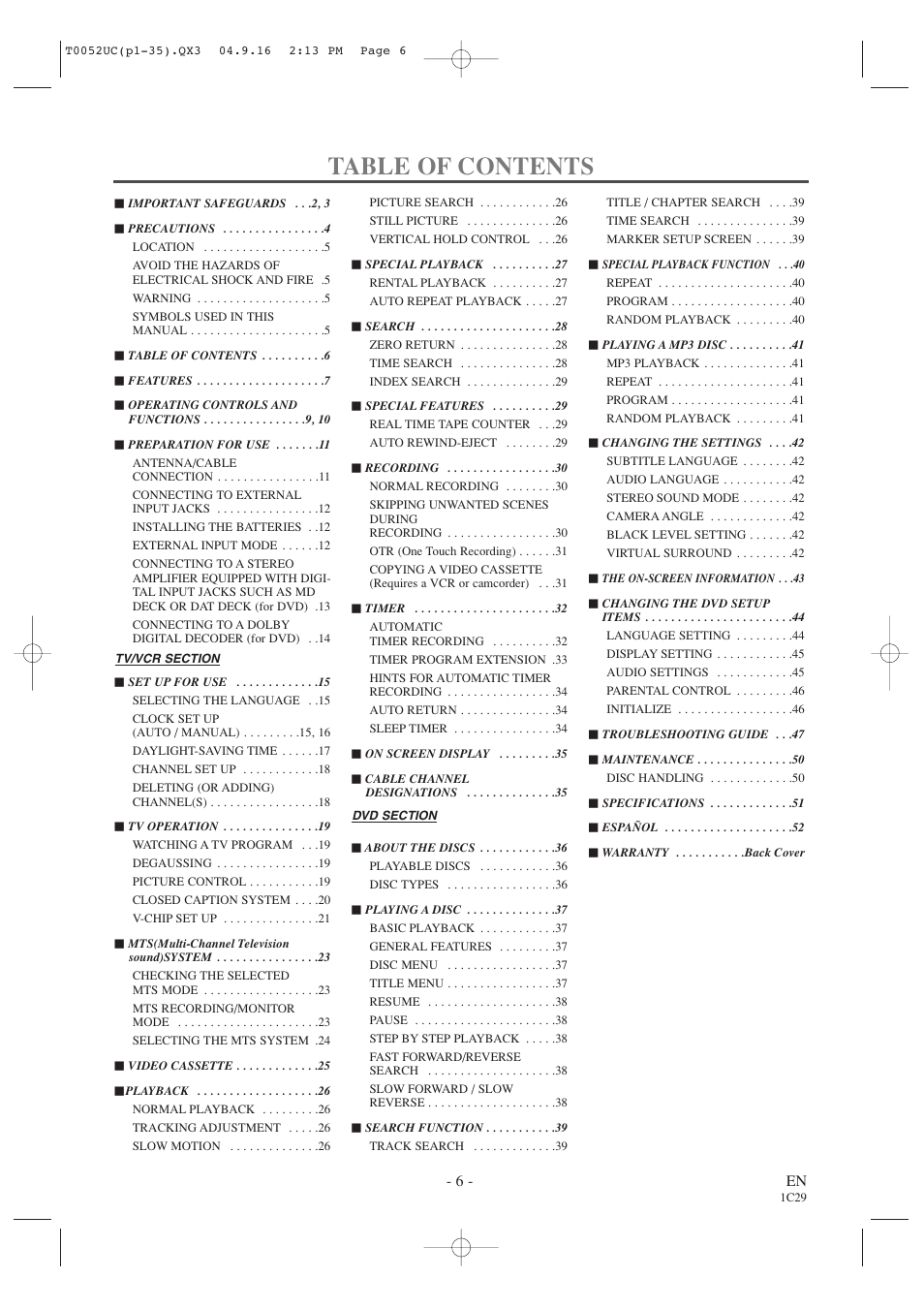 Emerson EWC19T4 User Manual | Page 6 / 56