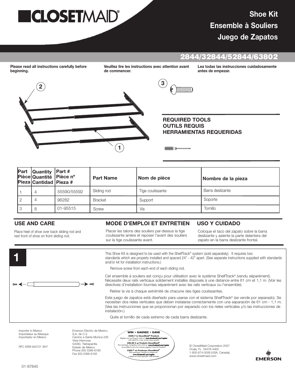Emerson 32844 User Manual | 2 pages