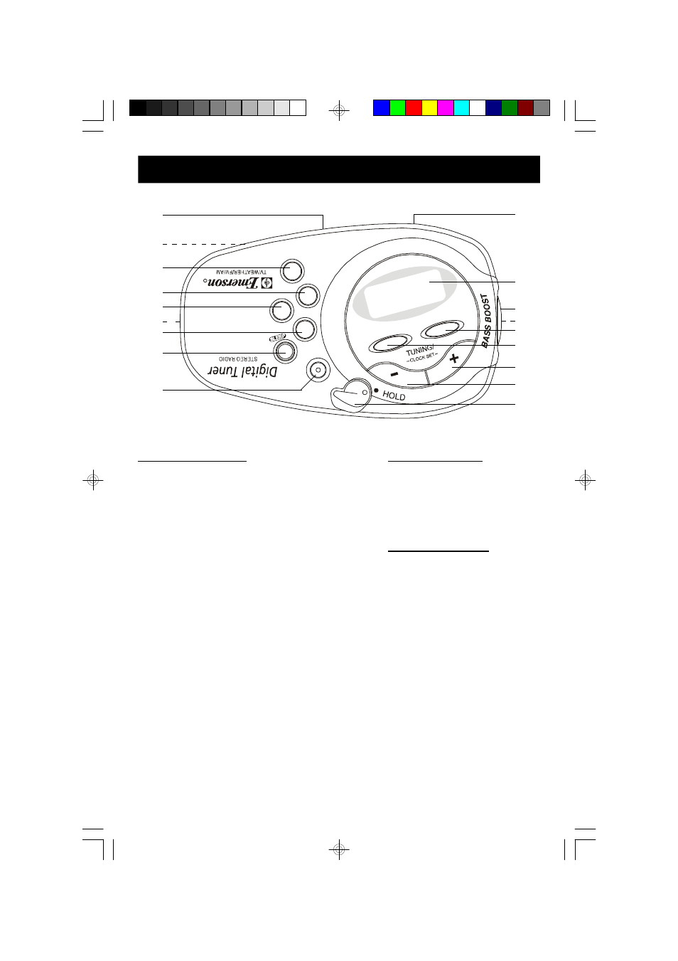 Location of controls and indicators, Front cabinet, Side cabinet | Back cabinet | Emerson Radio HR2003 User Manual | Page 6 / 19