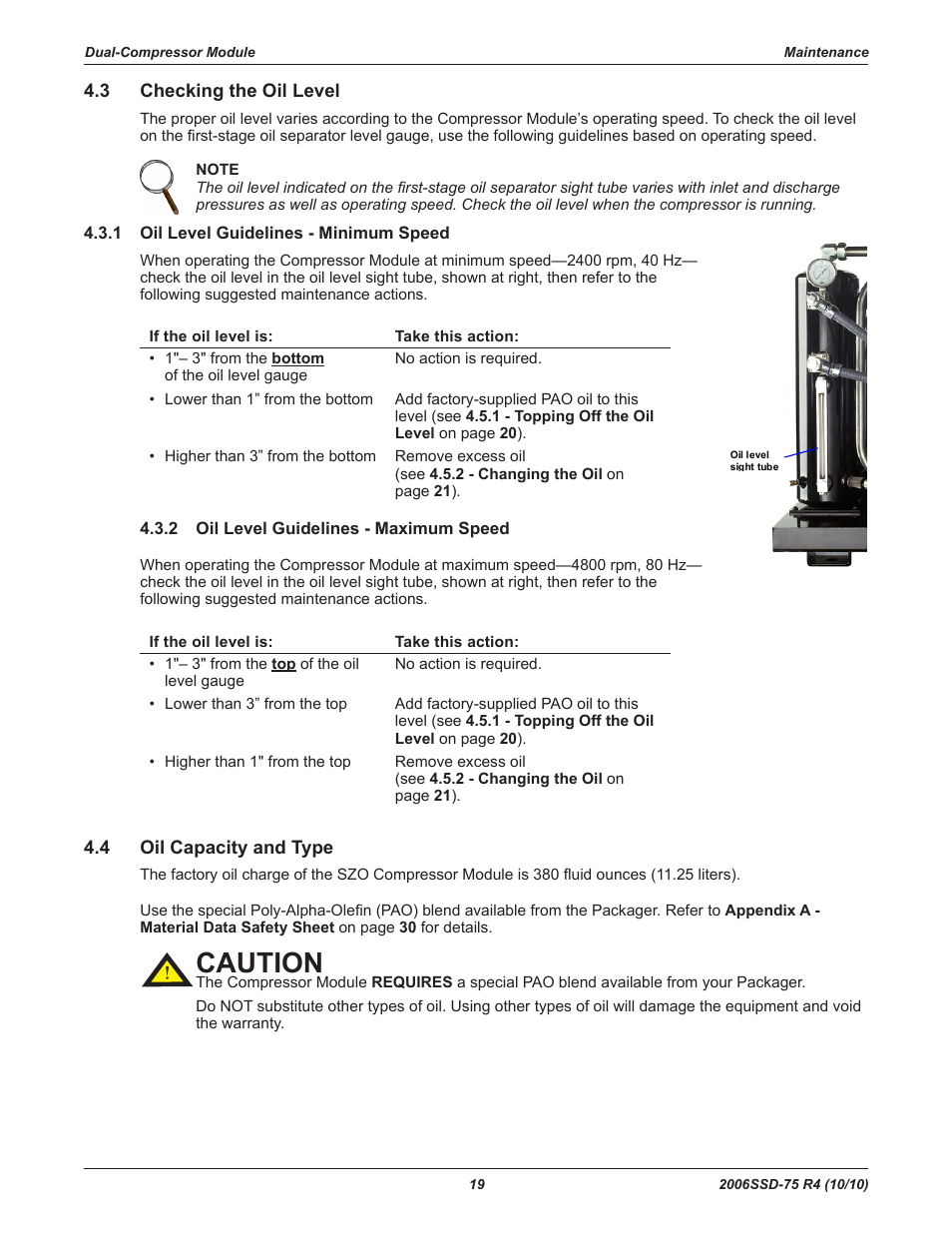 Caution | Emerson SCROLL SZO44 User Manual | Page 25 / 42