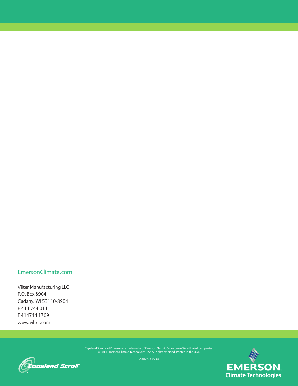 Emerson SCROLL SZO44 User Manual | Page 42 / 42