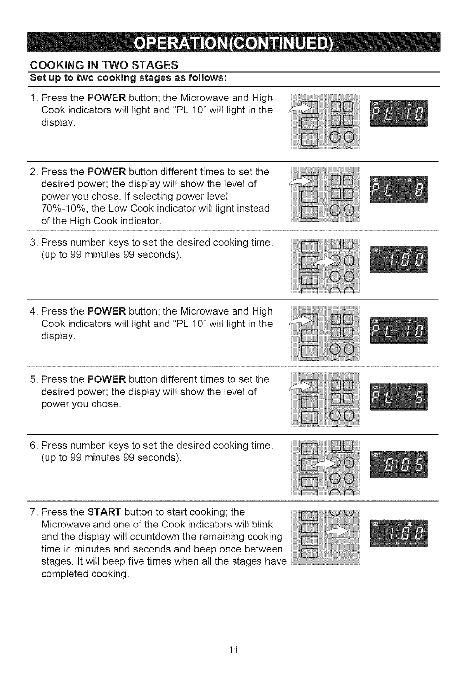 Operation(continued), O□□ oo 00 | Emerson MW8117W User Manual | Page 12 / 30